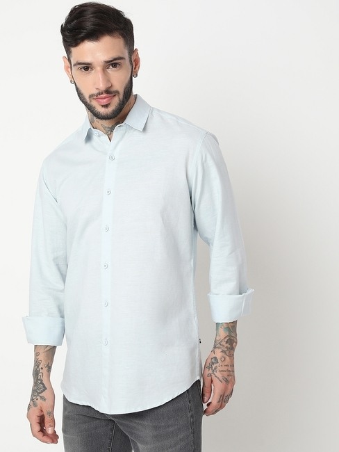 GAS | Regular Fit Full Sleeve Solid Shirts