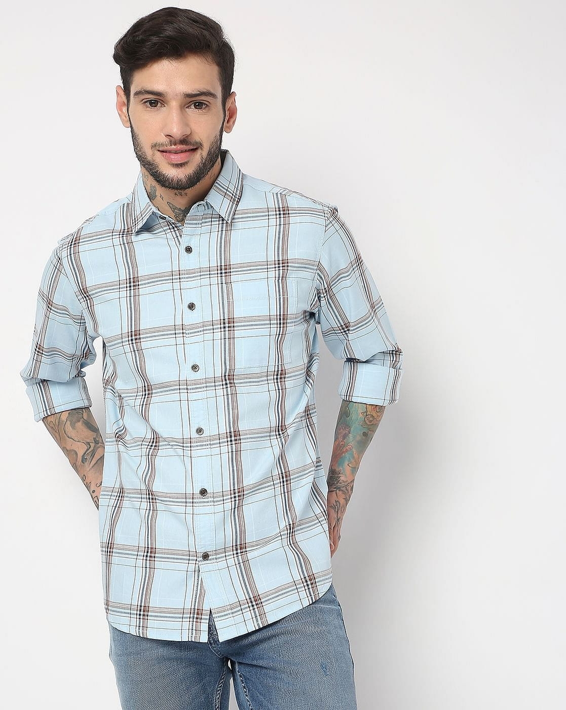 GAS | Regular Fit Full Sleeve Checks Shirts
