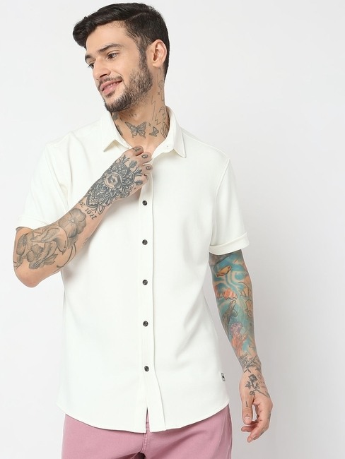 GAS | Slim Fit Half Sleeve Solid Scuba Shirts