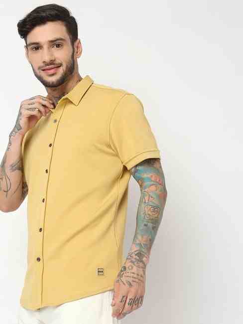 GAS | Slim Fit Half Sleeve Solid Scuba Shirts