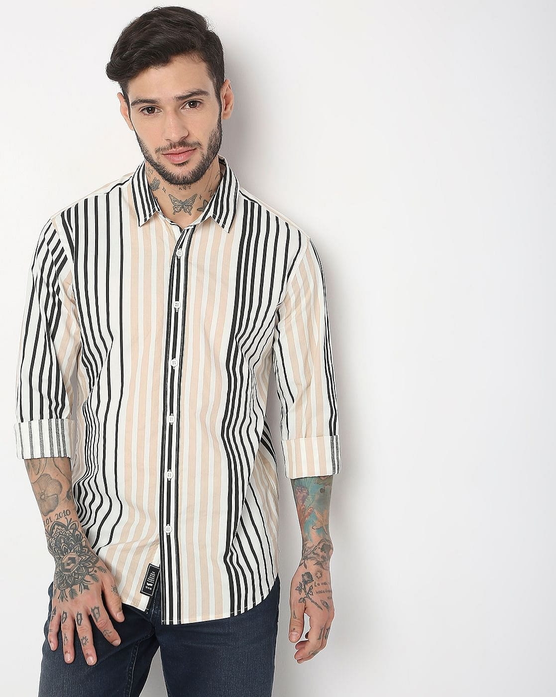GAS | Regular Fit Full Sleeve Stripes Shirts