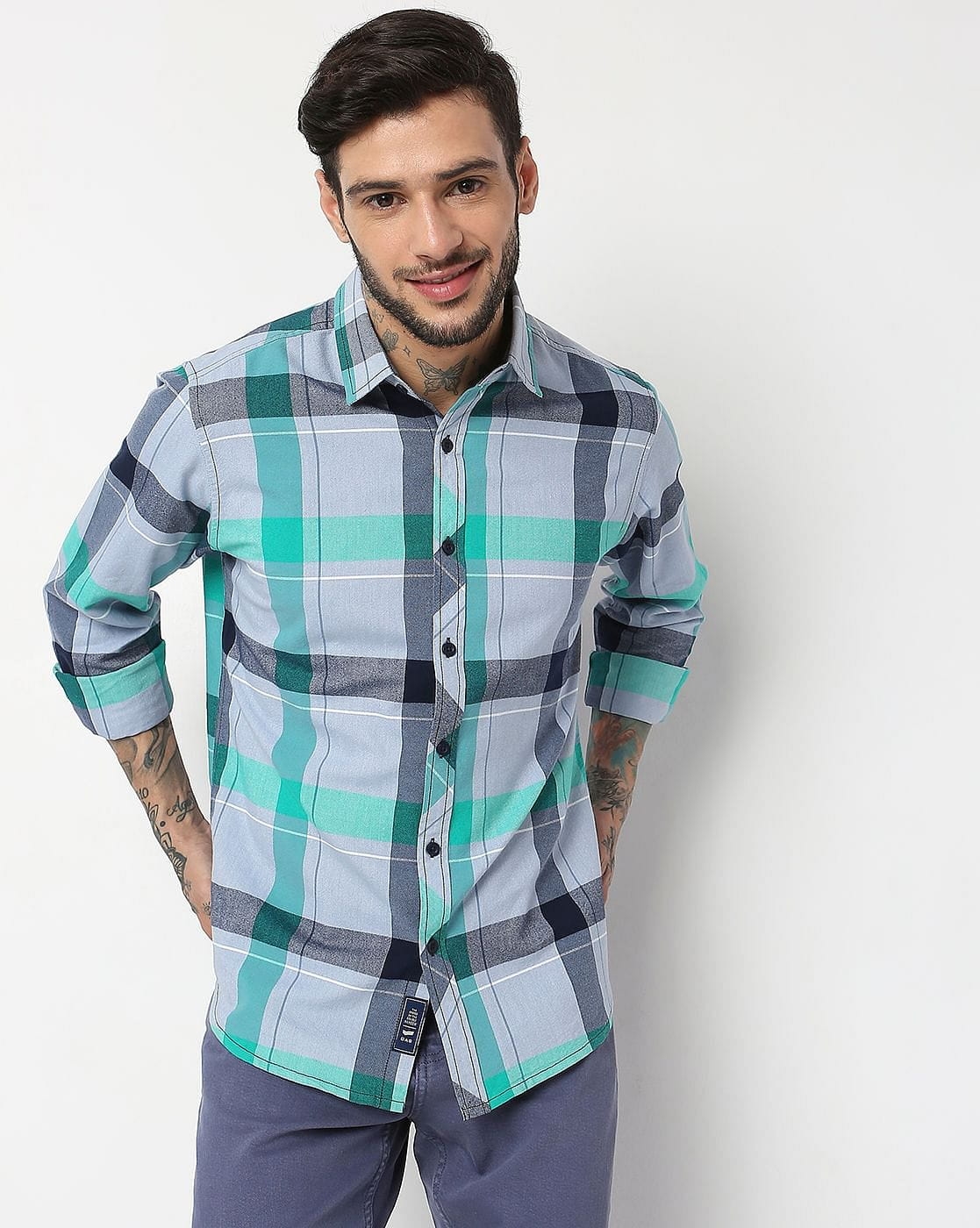 GAS | Regular Fit Full Sleeve Checks Shirts