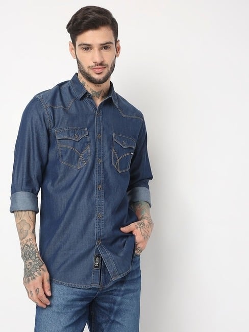 GAS | Regular Fit Full Sleeve Solid Cotton Shirts
