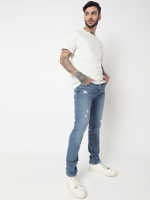 GAS | Sax In Distressed Lightly Washed Skinny Fit Jeans