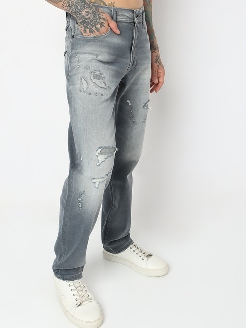 Jaxon Heavy-Wash Distressed Jeans