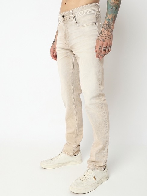 Heavily Washed Slim Fit Jeans
