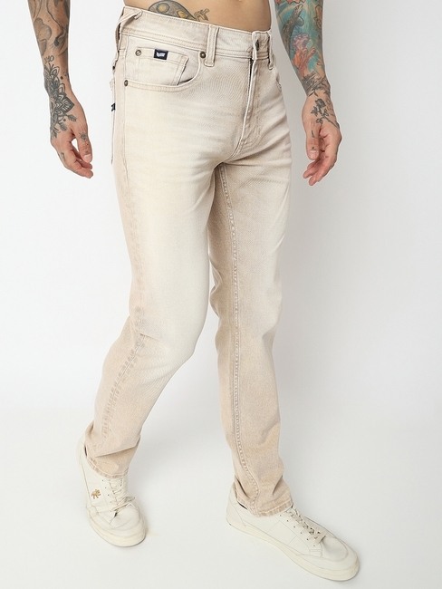 Heavily Washed Slim Fit Jeans