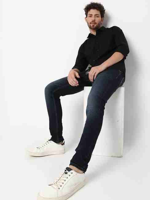 Sax Mid-Wash Skinny Fit Jeans