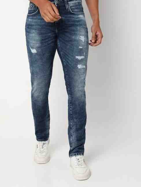 GAS | Albert IN Heavy-Wash Slim Fit Distressed Jeans