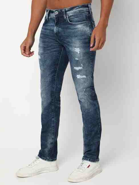 Albert IN Heavy-Wash Slim Fit Distressed Jeans