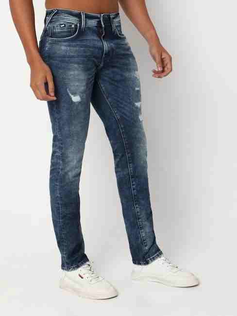 Albert IN Heavy-Wash Slim Fit Distressed Jeans