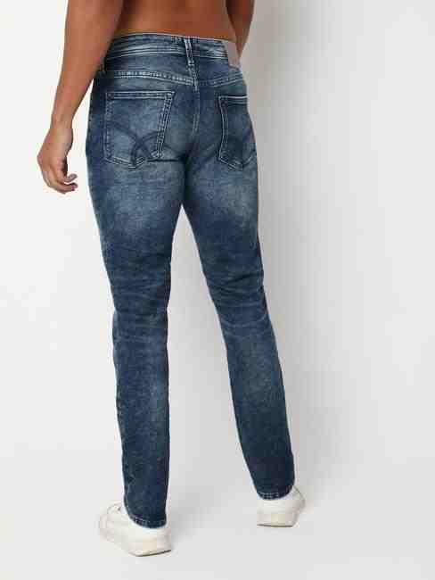 Albert IN Heavy-Wash Slim Fit Distressed Jeans