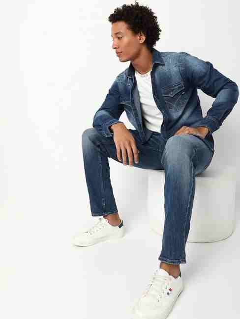 Albert IN Heavy-Wash Slim Fit Distressed Jeans