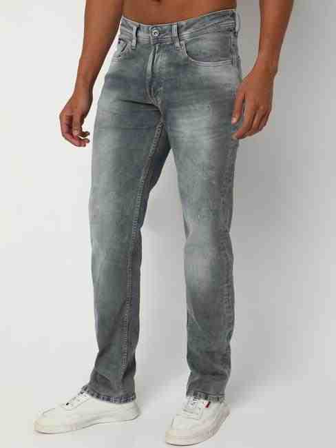 Jaxonzin Heavily Washed Straight Fit Jeans