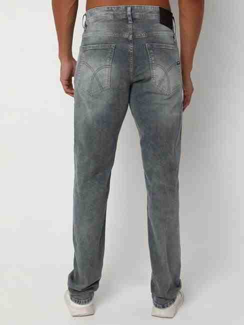 Jaxonzin Heavily Washed Straight Fit Jeans