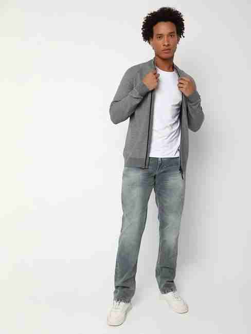 Jaxonzin Heavily Washed Straight Fit Jeans