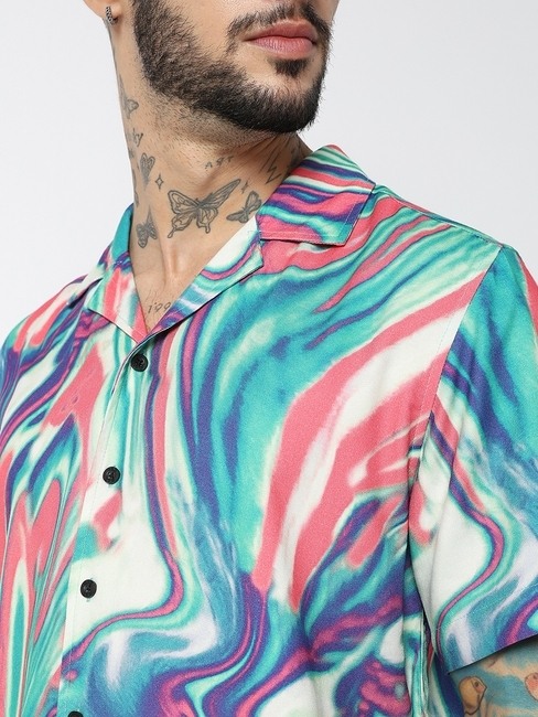 Boxy Fit Half Sleeve Printed Shirts