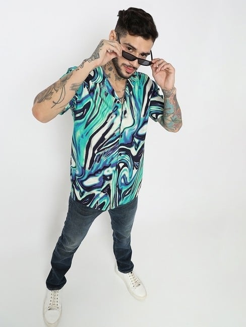 Boxy Fit Half Sleeve Printed Shirts