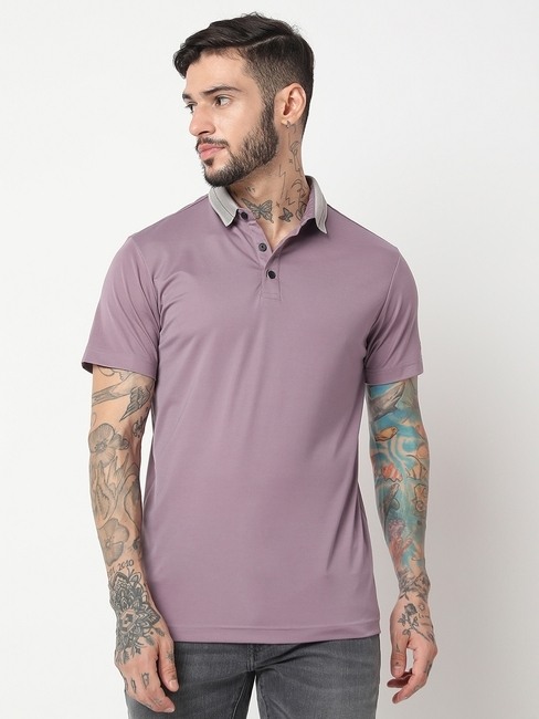 GAS | Slim Fit Half Sleeve Solid Tencil Lycra Polo T-Shirt