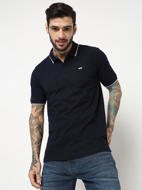 Relaxed Fit Half Sleeve Solid Polo T-Shirt
