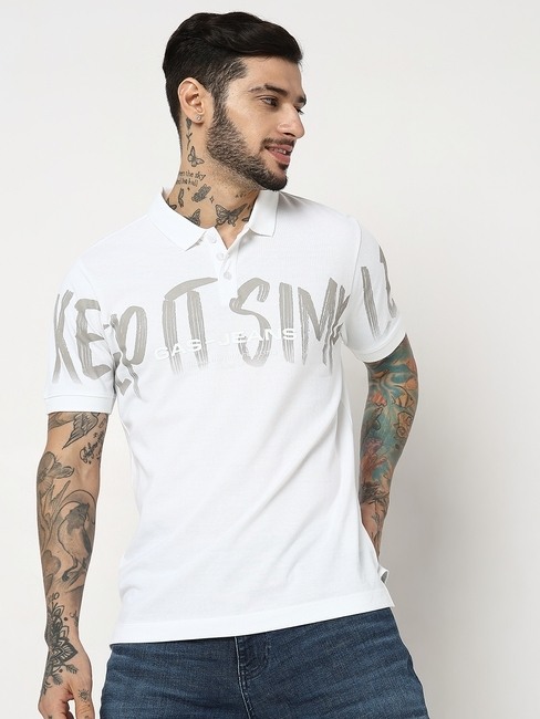 GAS | Relaxed Fit Half Sleeve Printed Polo T-Shirt