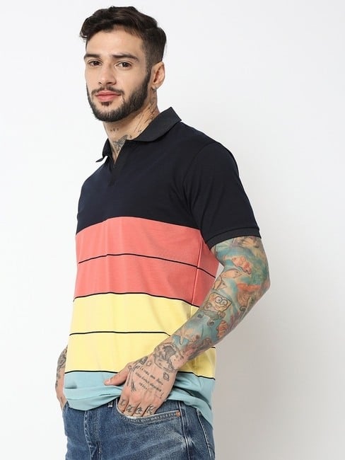 GAS | Relaxed Fit Half Sleeve Colourblock Polo T-Shirt