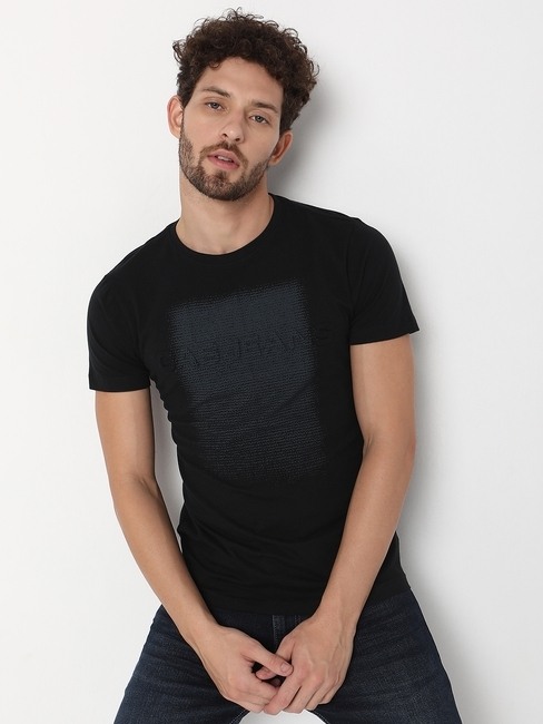 GAS | Slim Fit Half Sleeve Printed Cotton Lycra T-Shirt