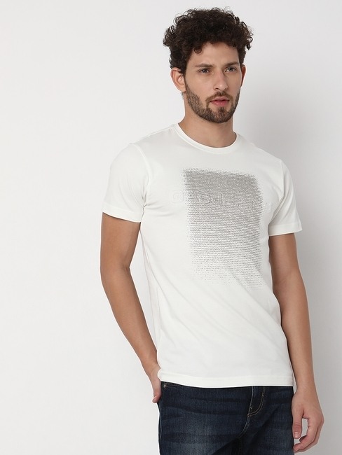 GAS | Slim Fit Half Sleeve Printed Cotton Lycra T-Shirt