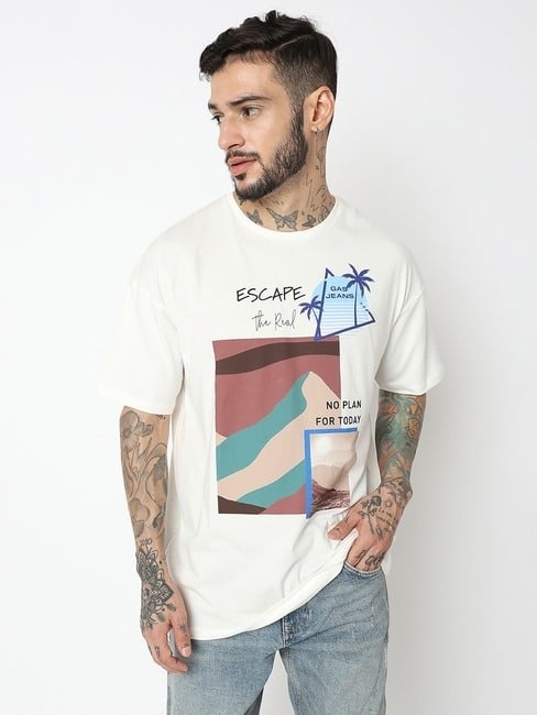 GAS | Boxy Fit Half Sleeve Printed T-Shirt
