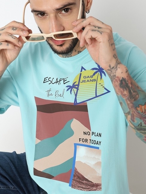 Boxy Fit Half Sleeve Printed T-Shirt