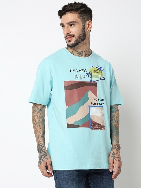 Boxy Fit Half Sleeve Printed T-Shirt