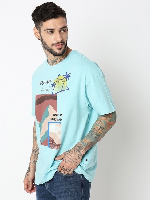 Boxy Fit Half Sleeve Printed T-Shirt