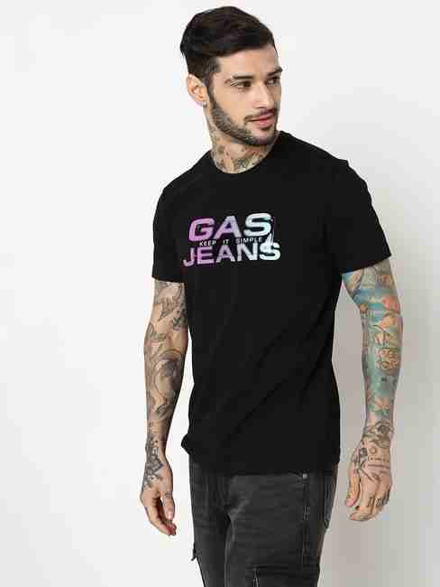 GAS | Relaxed Fit Half Sleeve Printed Cotton Lycra T-Shirt