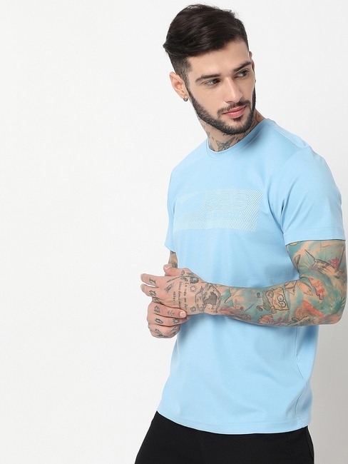 GAS | Relaxed Fit Half Sleeve Printed Tencil Lycra T-Shirt