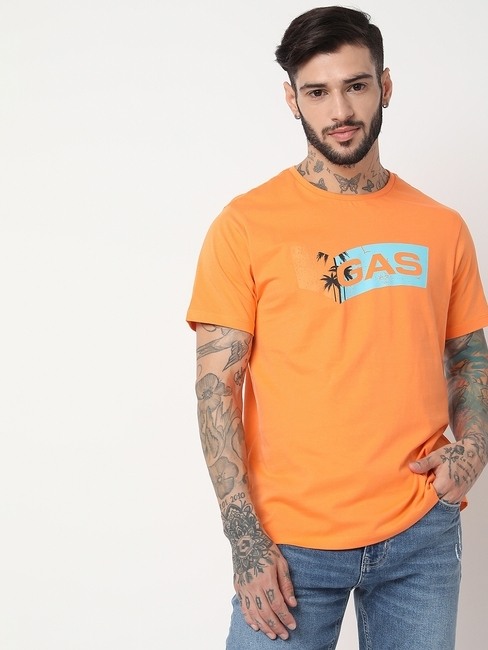 GAS | Relaxed Fit Half Sleeve Printed T-Shirt