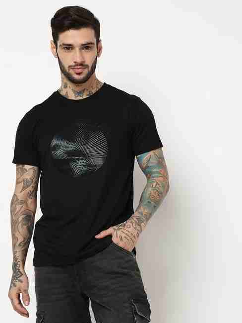 GAS | Relaxed Fit Half Sleeve Printed Tencil Lycra T-Shirt