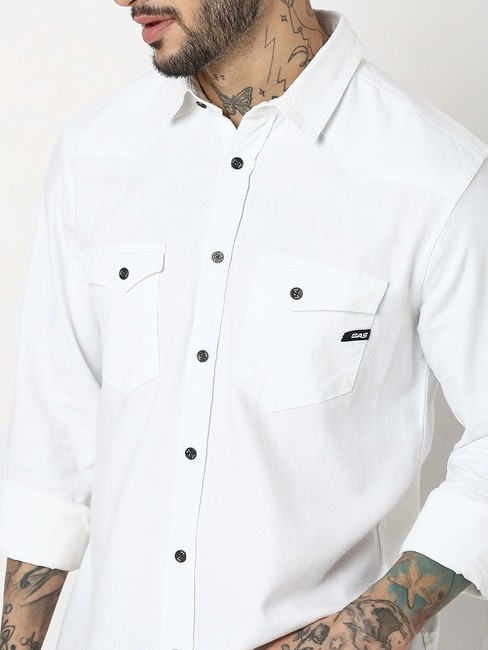 Relaxed Fit Full Sleeve Solid Cotton Linen Shirts