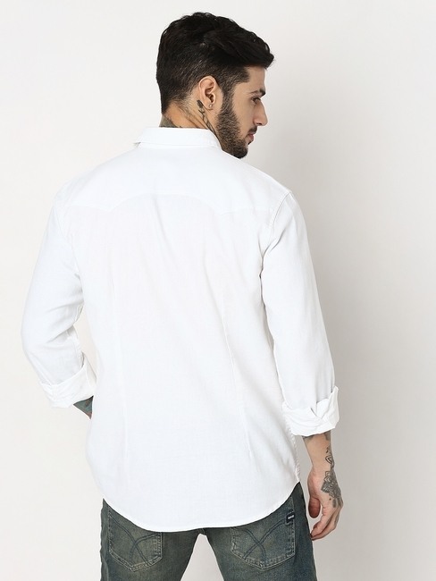 Relaxed Fit Full Sleeve Solid Cotton Linen Shirts