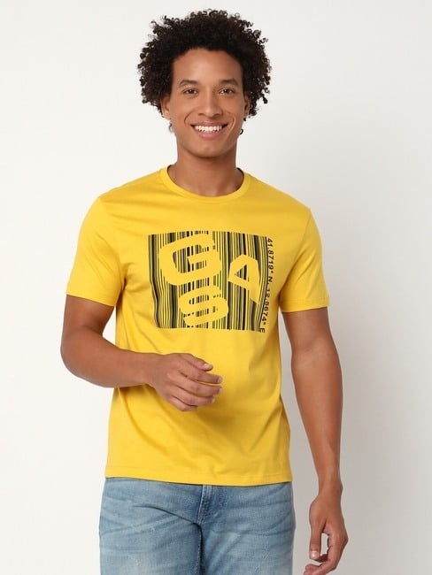 GAS | Regular Fit Half Sleeve Crew Neck Brand Carrier Cotton T-Shirt