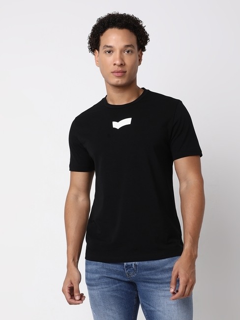 GAS | Boxy Fit Short Sleeve Crew Neck Brand Carrier Cotton Lycra T-Shirt