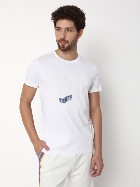 GAS | Regular Fit Short Sleeve Crew Neck Brand Carrier Cotton Lycra T-Shirt