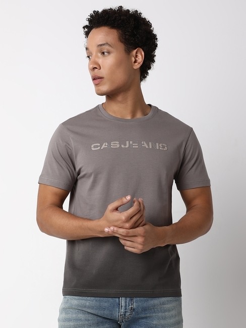 GAS | Regular Fit Short Sleeve Crew Neck Brand Carrier Cotton Lycra T-Shirt