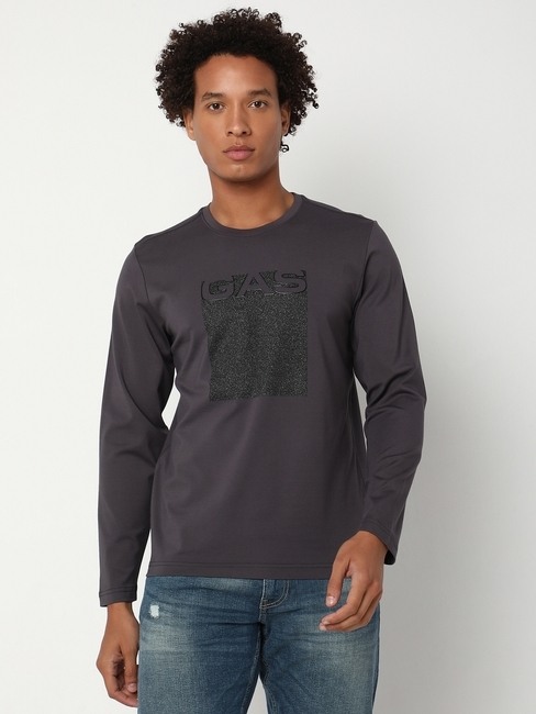 GAS | Regular Fit Half Sleeve Crew Neck Brand Carrier Nylon T-Shirt