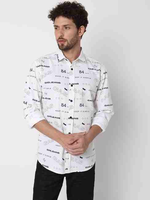 GAS | Regular Fit Full Sleeve All Over Printed Cotton Shirts