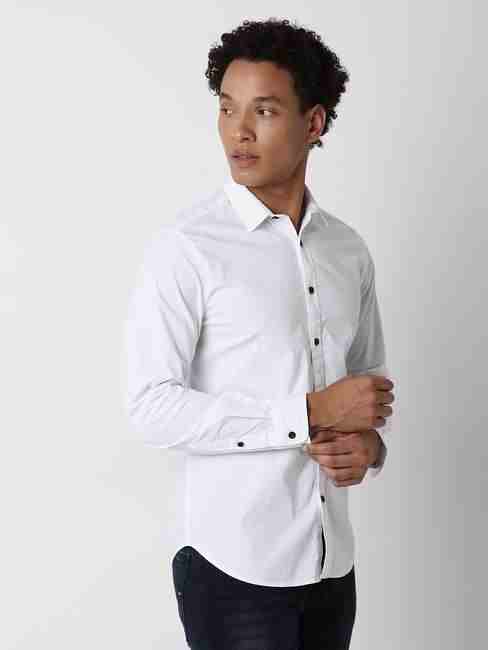 Regular Fit Full Sleeve Solid Cotton Lycra Shirts