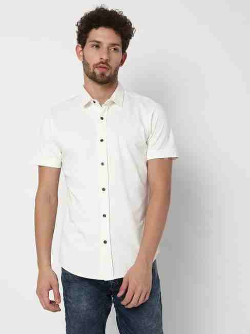GAS | Slim Fit Half Sleeve Solid Scuba Shirts