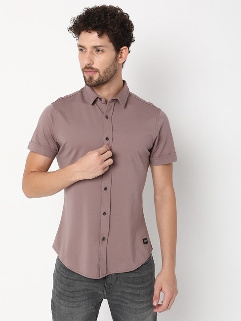 GAS | Slim Fit Half Sleeve Solid Scuba Shirts