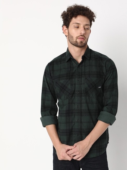 GAS | Regular Fit Full Sleeve Checkered Cotton Shirts