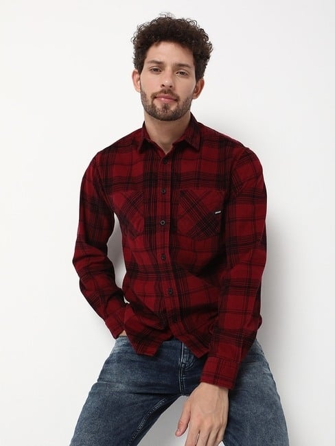GAS | Regular Fit Full Sleeve Checkered Cotton Shirts