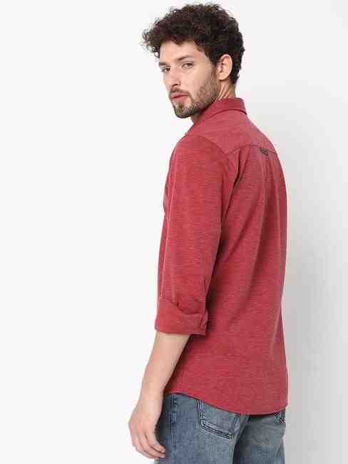 Slim Fit Full Sleeve Solid Polyester Shirts